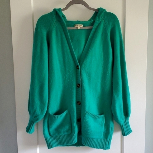 For Love and Lemons Green Knit cardigan sweater with hood size xs - Picture 7 of 11